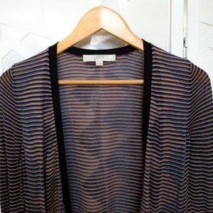 LOFT Women Cardigan, Sheer, Stripe, XS